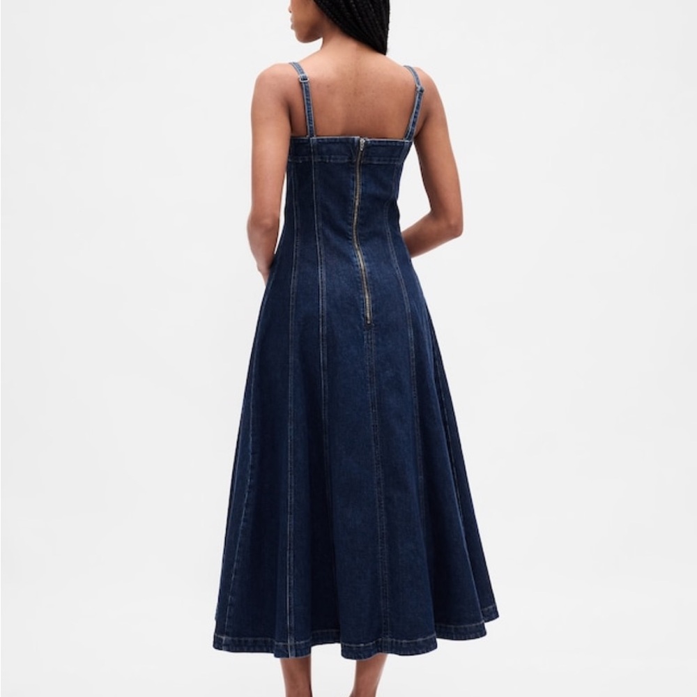 GAP Blue Midi Denim Dress NWT - Picture 2 of 10